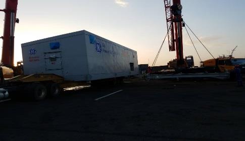 Convertidor transportado sobre una gabarra